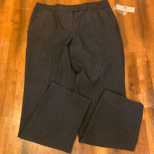 Worthington Pants NWT 8 Petite Dark Gray Pinstripe Slim Leg Modern Fit